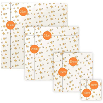 Beeswax Food Wrap Set of 7 - Eco-Friendly Food Storage