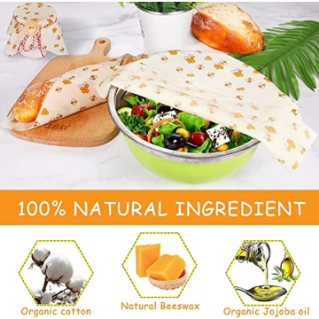 Beeswax Food Wrap Set of 7 - Eco-Friendly Food Storage