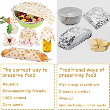 Beeswax Food Wrap Set of 7 - Eco-Friendly Food Storage