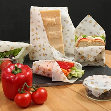 Beeswax Food Wrap Set of 7 - Eco-Friendly Food Storage
