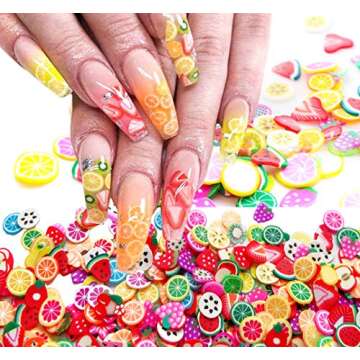 12000 Pcs Fruit Slices Nail Art Slices, 20 Styles Fruit Slices for DIY 3D Polymer Slices Fruit Slices for Nail Art, and Cellphone Decorations