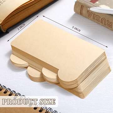 Epakh 100 Pieces Index Cards Dividers Tabbed Cards Ruled Note Card Dividers Lined Pattern Flash Cards Blank Studying Cards for Student Teacher Office School Supplies(Blank Style,5 x 3.5 Inch)