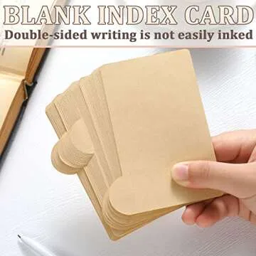 Epakh 100 Pieces Index Cards Dividers Tabbed Cards Ruled Note Card Dividers Lined Pattern Flash Cards Blank Studying Cards for Student Teacher Office School Supplies(Blank Style,5 x 3.5 Inch)