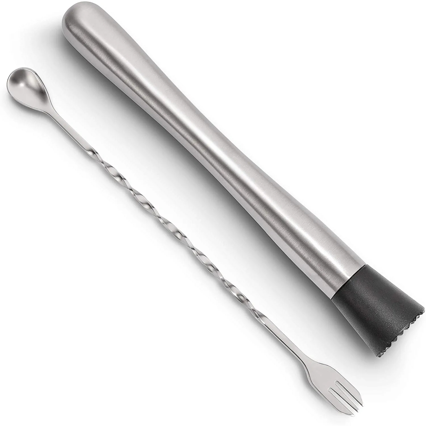 Hiware Cocktail Muddler & Mixing Spoon Set - 10 Inch