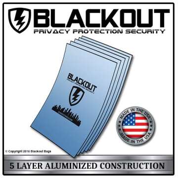 BLACKOUT Faraday Cage EMP Bags Premium Ultra Thick 12pc Prepping Kit Laptops Tablets Smartphones Hard Drives