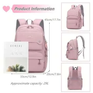 Stylish Multi-Pocket Girls Backpack for School Kids