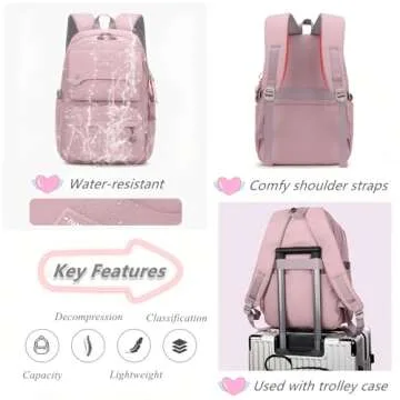 Stylish Multi-Pocket Girls Backpack for School Kids