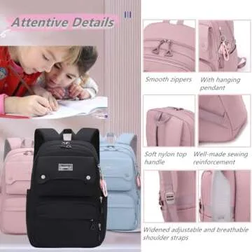Stylish Multi-Pocket Girls Backpack for School Kids
