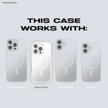 PopSockets iPhone 16 Pro Case Compatible with MagSafe, Phone Case for iPhone 16 Pro, Wireless Charging Compatible - Mist