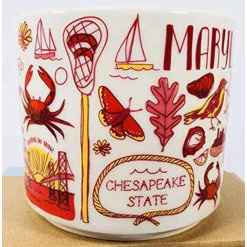 Starbucks Maryland Ceramic Mug Been There Series Across The Globe Collection, 14 Ounces