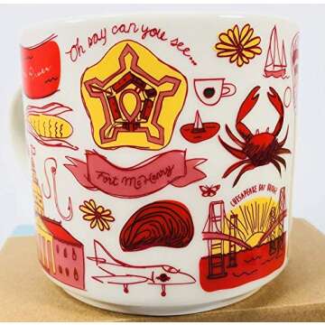 Starbucks Maryland Ceramic Mug Been There Series Across The Globe Collection, 14 Ounces