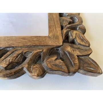 indoStrides Hand Carved Mango Wood Rustic 4x6 Picture Frame with Real Glass - Aesthetic Vintage Wood Frame for Tabletop Use - Rustic Home Decor Perfect for Your Memories