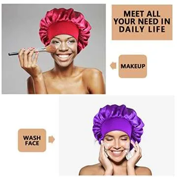 10PCS Satin Bonnets for Stylish Hair Protection