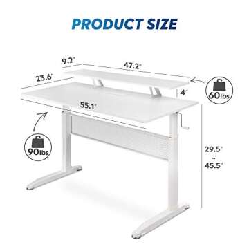 DEVAISE 55" Adjustable Height Standing Desk for Home & Office
