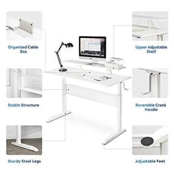 DEVAISE 55" Adjustable Height Standing Desk for Home & Office
