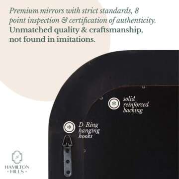 Hamilton Hills Gold Ornate Mirror - Metal Framed 16x24 inch Antique Brass Mirror - Decorative Scalloped Edge for Bathroom, Vanity, or Bedroom - Hanging Horizontal and Vertical Rectangle Frame