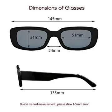Trendy Braylenz Rectangle Sunglasses with UV400 Protection