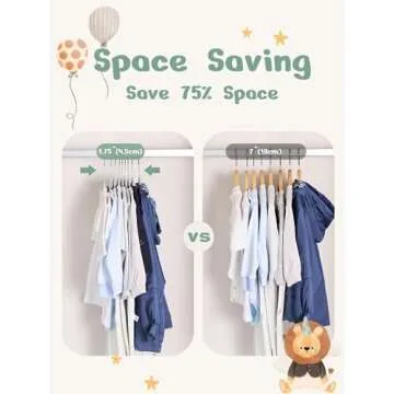 HOUSE DAY Velvet Baby Hangers 50 Pack, Premium Children's Hangers for Baby, Infant & Toddler Clothes, Durable Non Slip Baby Felt Hangers Grey, 11 Inch Baby Hangers for Closet, Ideal for Everyday Use