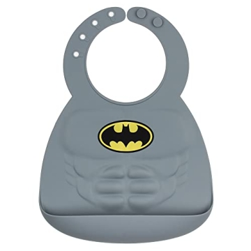 Bumkins Silicone Toddler Bib, DC Comics Baby, Waterproof, Wipe Clean, Stain and Odor Resistant, 6-24...