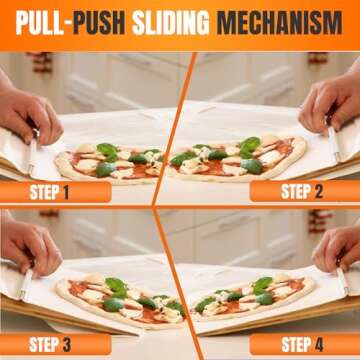 Sliding Pizza Peel Tool for Easy Baking Transfers