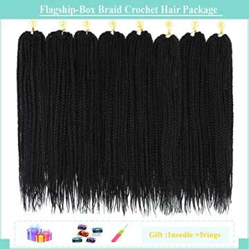 Transform Your Style with Flagship Crochet Box Braids - 18 Inch, 8 Packs