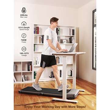 Walkingpad 180°Foldable, Under Desk Treadmill for Home Office with 242lb Capacity, 2 in 1 Portable Treadmill for Walking and Jogging Remote Control in LED Display Z1 Gray (Grey)