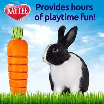 Kaytee Bunny Flip-N-Toss Toy Carrot for Rabbits, Guinea Pigs, and Other Small Animals