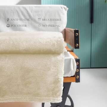 Exclusivo Mezcla Plush Fuzzy Fleece Throw Blanket Extra Large, Super Soft, Fluffy and Warm Blankets for Couch, Bed, Suitable for All Seasons (50x70 Inches, Beige)