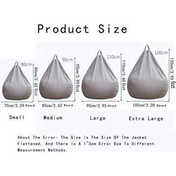 WAQIA Stuffed Animal Storage Bean Bag Chair Cover