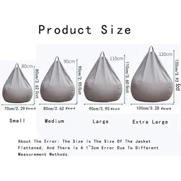 WAQIA Stuffed Animal Storage Bean Bag Chair Cover