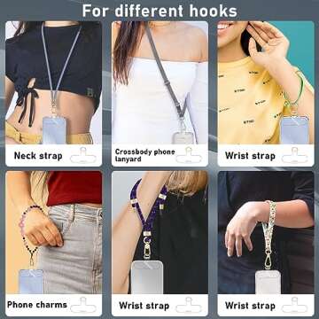 X-Lounge Cell Phone Lanyard Pads, Thinner Durable TPU Phone Patch Clear Universal Phone Tether Tab Without Adhesive (2*clear)