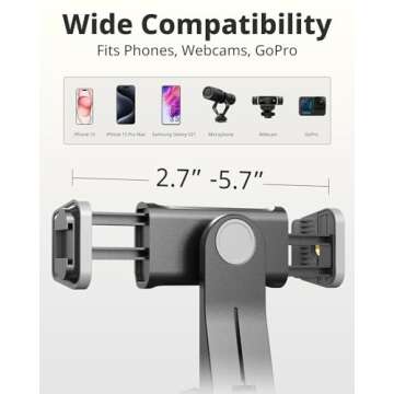 UBeesize 12’’ Ring Light with Overhead Phone Mount, LED Selfie Light with Stand and Phone Holder for iPhone and Laptop, Desk Light for Video Recording, Zoom Meeting, Live Streaming, Tiktok, YouTube