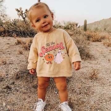 Baby Halloween Outfit Boy Girl Pumpkin Patch Onesie Sweatshirt Romper Sweater Shirt Cute Newborn Tod...