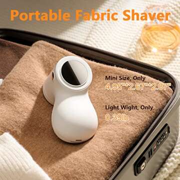 𝗥𝗲𝗰𝗵𝗮𝗿𝗴𝗲𝗮𝗯𝗹𝗲 Fabric Shaver, coldSky Lint Remover for Clothes with 3 Replaceable Blades, Electric Lint Shaver with Digital Display, 3-Speeds Defuzzer for Removing Fuzz and Pill from Sweater