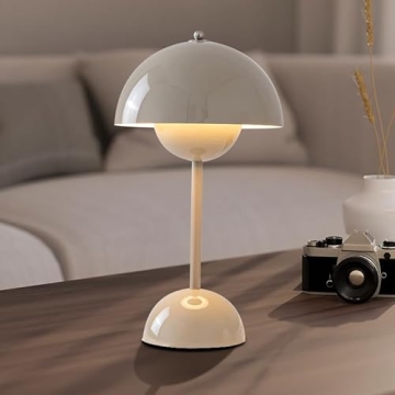 FunHaoWu Flower Bud Lamp Modern Flowerpot Lamp 12" Cordless Touch Lamp Dimmable 2600mAh Rechargeable...
