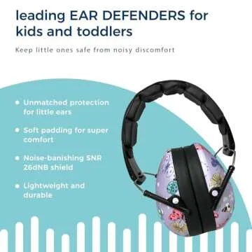 BANZ Kidz Earmuffs 2 Years & Older – Butterfly - Loud Noise Cancelling Kids Headphones & Toddler Ear Muffs, Size Adjustable