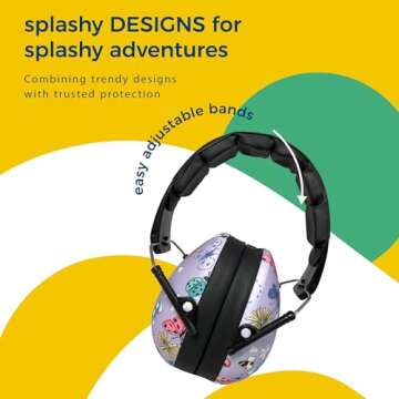 BANZ Kidz Earmuffs 2 Years & Older – Butterfly - Loud Noise Cancelling Kids Headphones & Toddler Ear Muffs, Size Adjustable