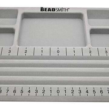 The BeadSmith Travel Bead Design in Beading Board and Gray Flock with Lid, 7.75 by 11.25-Inch