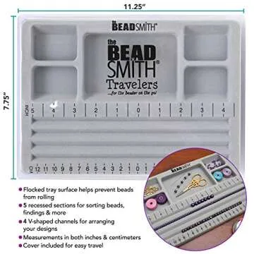 The BeadSmith Travel Bead Design Board with Ruler and Lid
