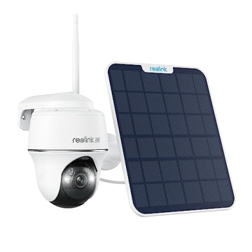 REOLINK First 4K Solar Security Cameras Wireless Outdoor, Argus PT 4K+ 6W Solar Panel, 360° Pan Til...