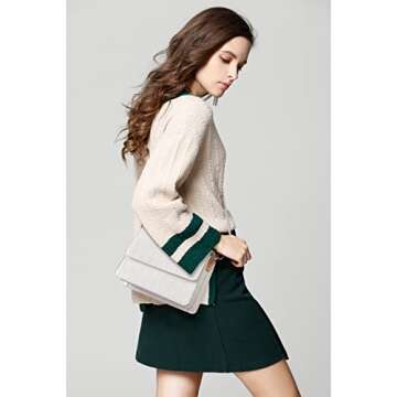 Telena Crossbody Bags, Vegan Leather Purses for Women, Handbag with Adjustable Strap, Crocodile White