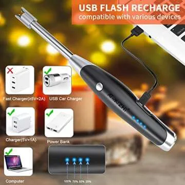AT-Mizhi Electric Candle Lighter - USB Rechargeable Long Neck