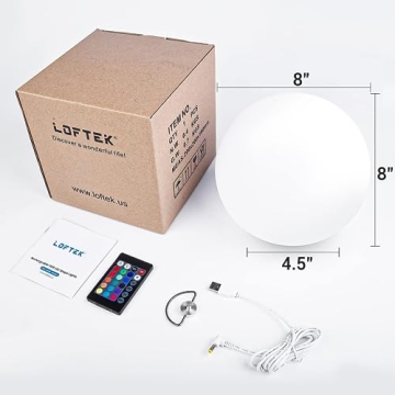 LOFTEK 8-inch LED Night Light Ball 16 Colors Dimmable