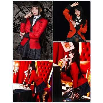 Yumeko Jabami Costume School Uniforms Anime Cosplay Party Full Set (Large)