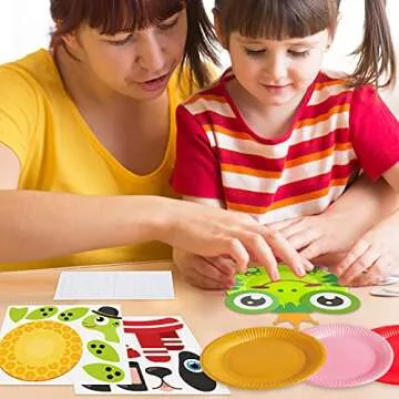BAODLON Arts and Crafts Kits for Kids, 12 Pack Simple Crafts Animal Paper Plate Art Kit for 2 3 4 5 Year Old Toddler Boys Girls, DIY Kids Crafts for Preschool Classroom Activity/Birthday/Party Game