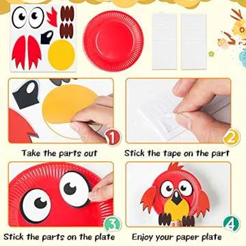 BAODLON Arts and Crafts Kits for Kids, 12 Pack Simple Crafts Animal Paper Plate Art Kit for 2 3 4 5 Year Old Toddler Boys Girls, DIY Kids Crafts for Preschool Classroom Activity/Birthday/Party Game