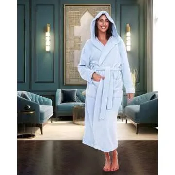 Alexander Del Rossa Women's Robes, Long Plush Bathrobe, Womens Robe with Hood, Hooded Robes for Wome...