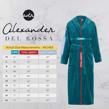 Alexander Del Rossa Women's Robes, Long Plush Bathrobe, Womens Robe with Hood, Hooded Robes for Women Plus Size Robe Light Blue Medium (A0116LBLMD)