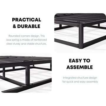 Aardhen Queen Box Spring - 5 Inch Metal Frame Mattress Foundation