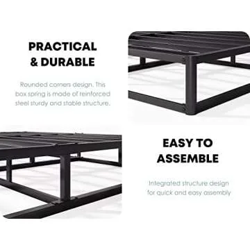 Aardhen Queen Box Spring - 5 Inch Metal Frame Mattress Foundation